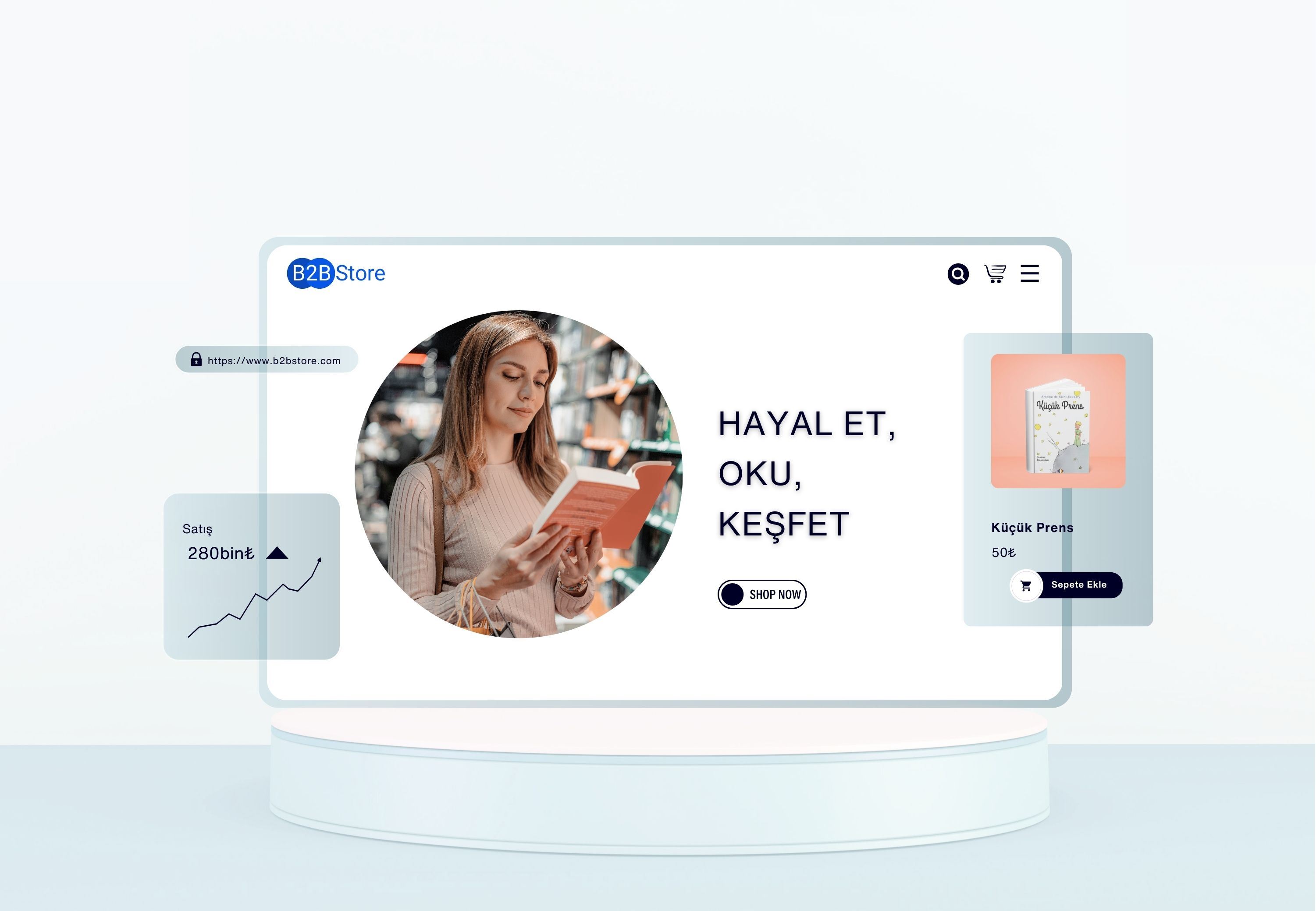 Yayıncılık sektöründe <b>zirveye B2B STORE ile ulaş</b>